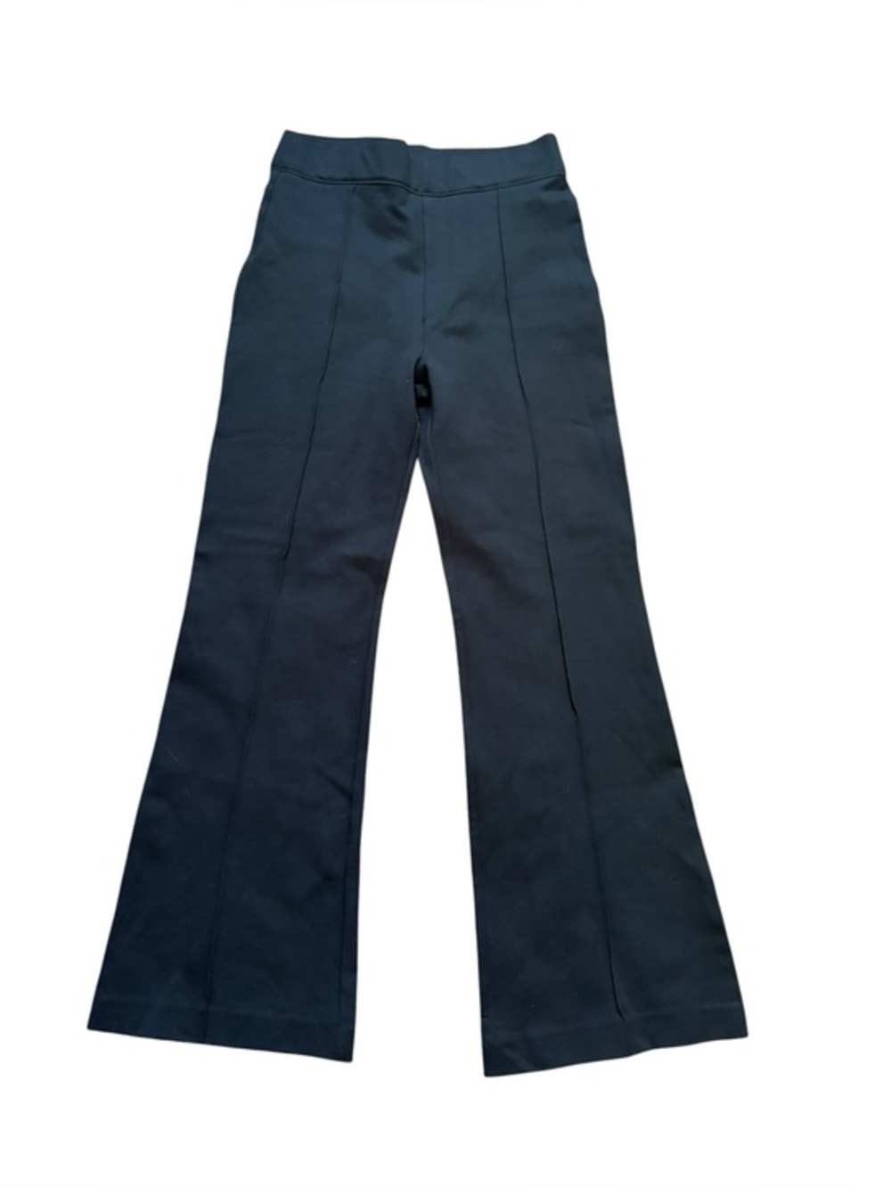 SPANX 20252R Classic Black Knit Ponte Hi-Rise Flare Pull on Pants size medium.